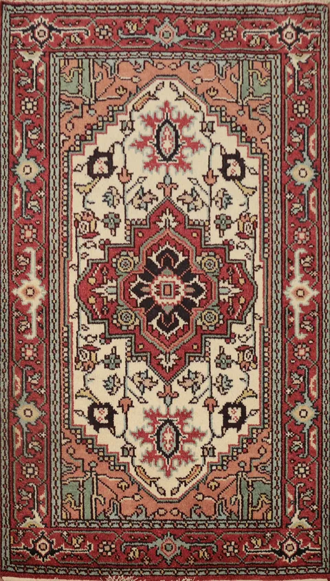 Geometric Heriz Serapi Handmade Rug 4x6