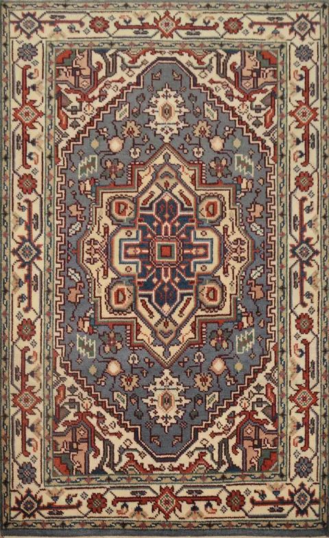 Geometric Heriz Serapi Handmade Rug 4x6