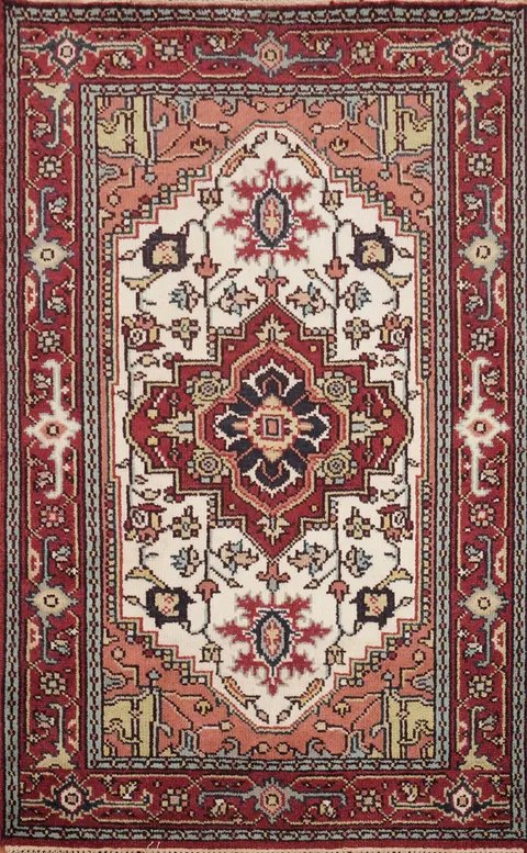 Geometric Heriz Serapi Oriental Rug 4x6