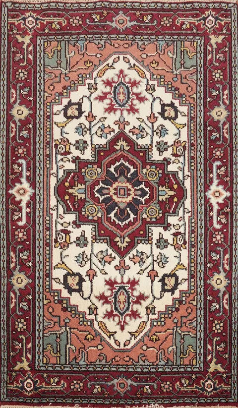Geometric Heriz Serapi Oriental Rug 4x6