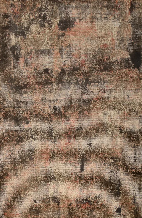 Distressed Look Abstract Area Rug 5x8