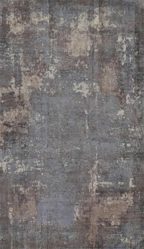 Elegant Earthy Hues: Abstract Distressed Look Abstract Area Rug 5x8