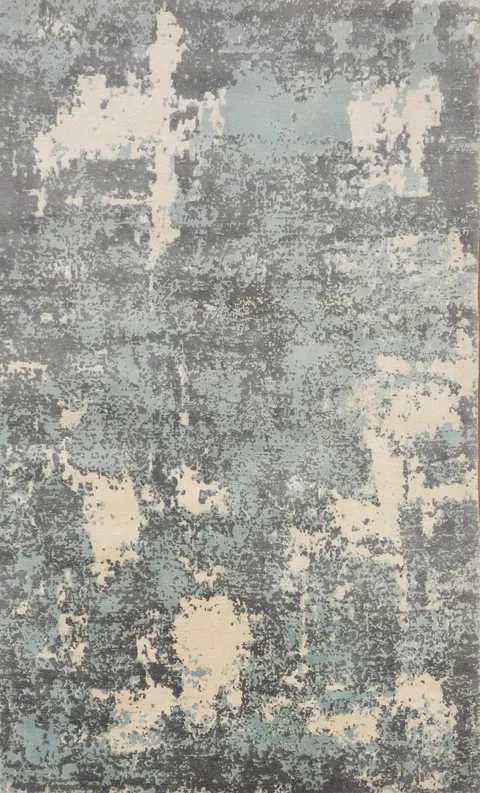 Modern Distressed Look Abstract Area Rug 5x8 with Vintage Charm