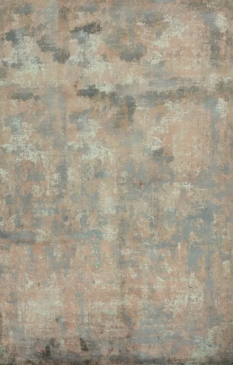 Abstract Distressed Look Design Area Rug 6x8 with Soft Pastel Hues