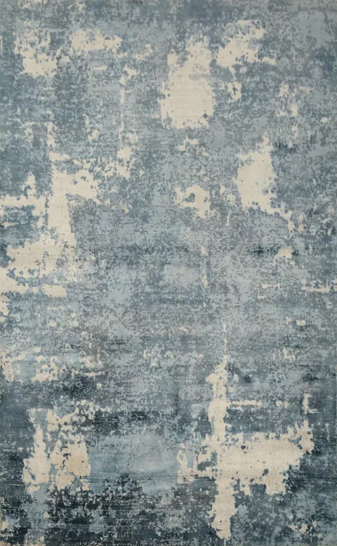 Distressed Look Ocean-Inspired Abstract Area Rug 5x8
