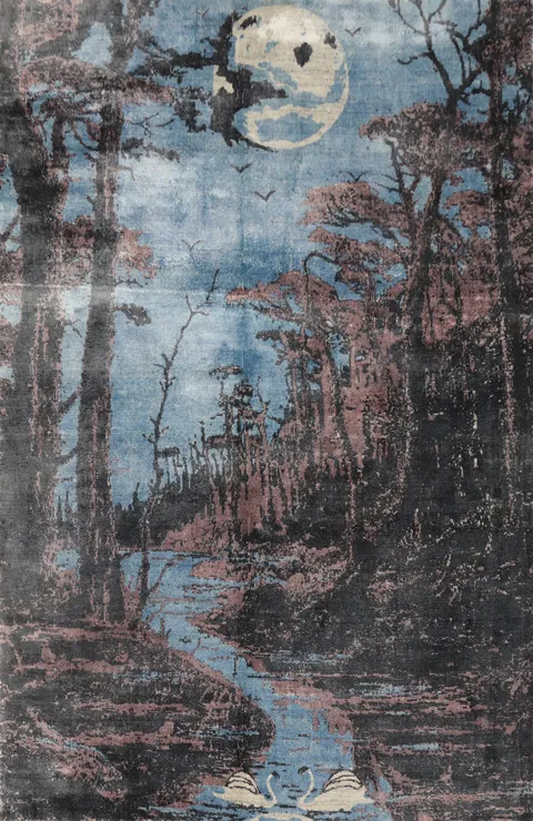 Enchanting Forest Abstract Area Rug 5x6 Rustic Charm for Your Home