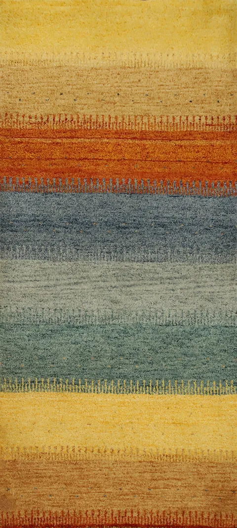 Vibrant Multi-Color Spectrum Gabbeh Rug 3x6 for Modern Spaces