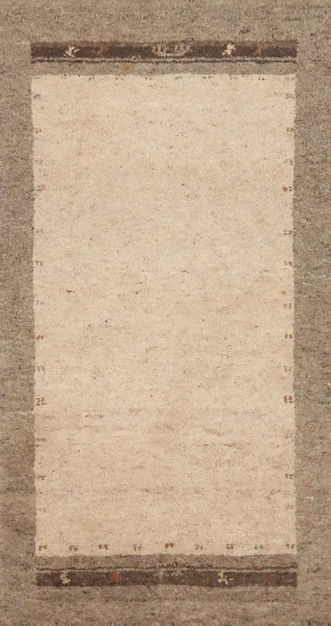 Elegant Beige and Brown Gabbeh Rug 2x4 for Modern Homes