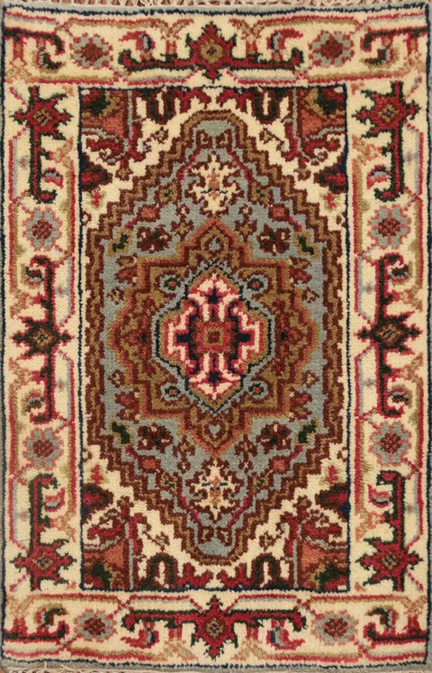 Geometric Heriz Serapi Handmade Wool Rug 2x3