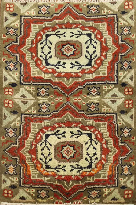 Geometric Kazak Handmade Wool Rug 2x3