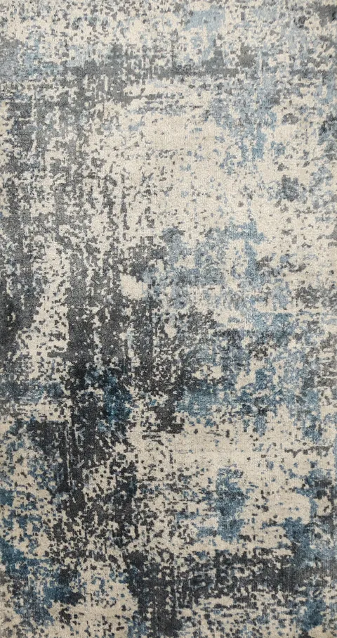 Modern Abstract Rug 2x4 with Distressed Look Texture