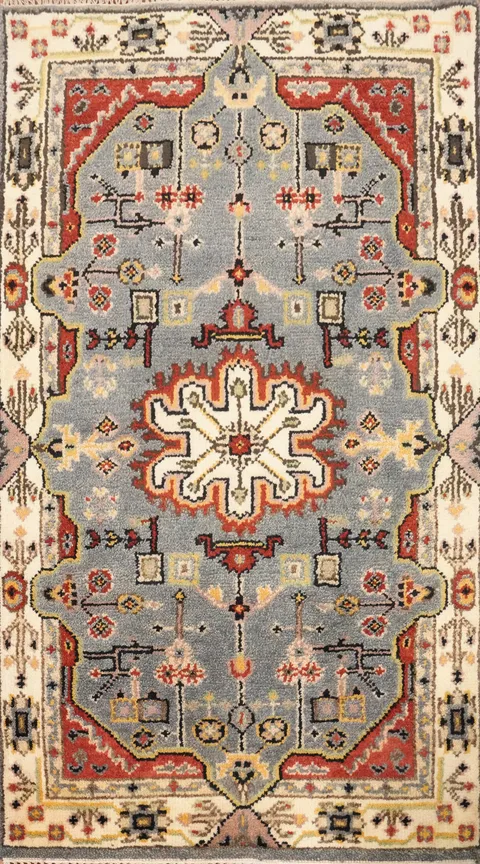 Geometric Oushak Handmade Rug 3x5