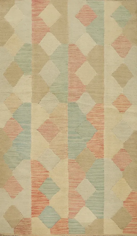 Vegetable Dye Wool Kilim Handwoven Rug 3x5