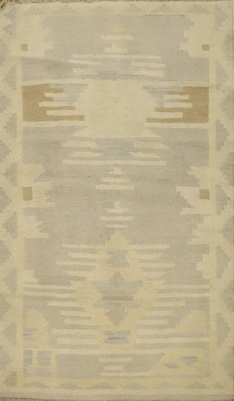 Vegetable Dye Tribal Wool Kilim Handwoven Rug 3x5