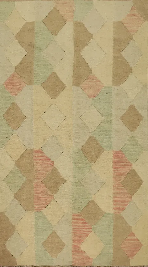Geometric Pastel Tones Kilim Rug 3x5 for Contemporary Living Spaces