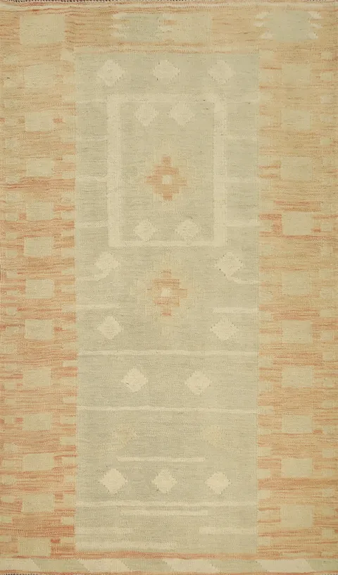 Neutral Tribal Woven Kilim Rug 3x5 for Elegant Room Decor