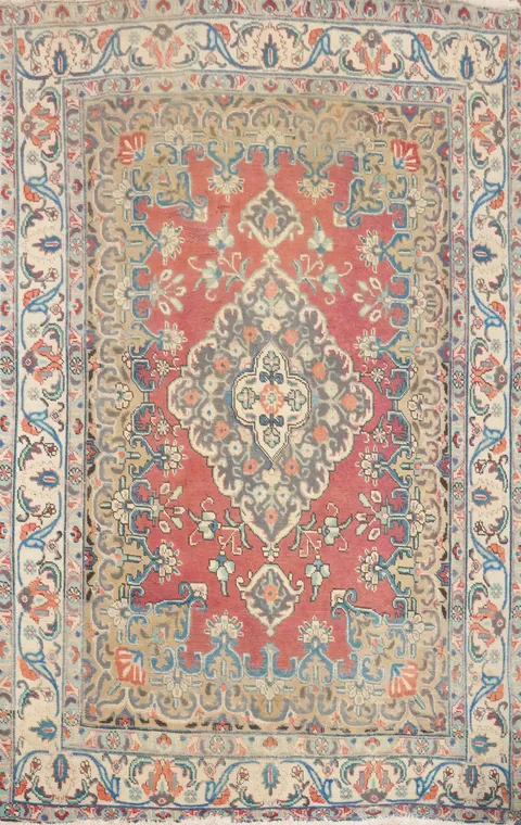 Vintage Wool Tabriz Persian Rug 5x6