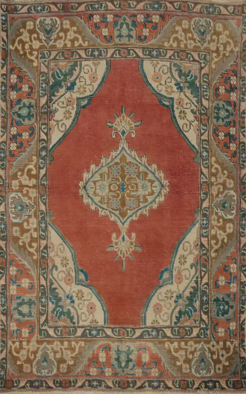 Handmade Geometric Tabriz Persian Rug 4x6