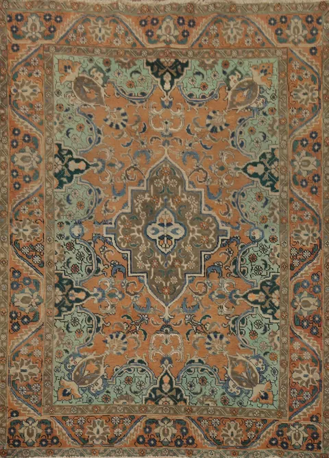 Handmade Wool Floral Tabriz Persian Rug 5x6
