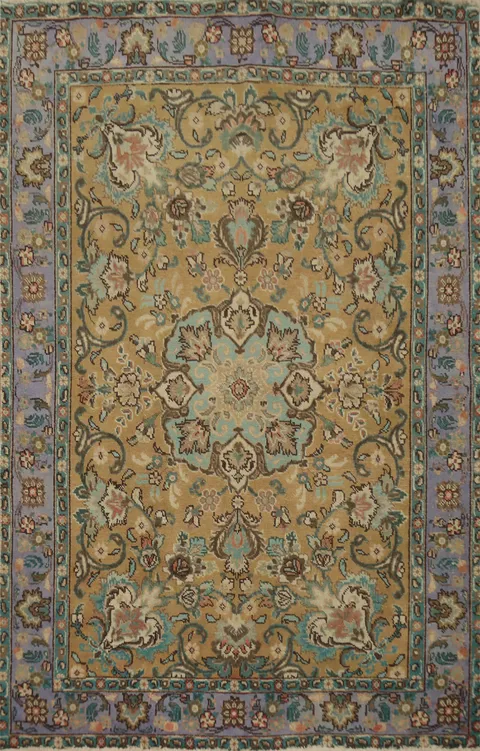 Vintage Wool Floral Tabriz Persian Rug 4x6