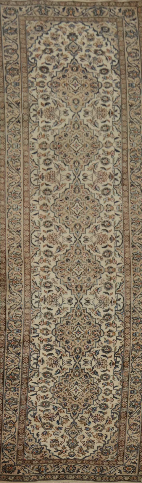 Traditional Floral Kashan Persian Runner Rug 3x13