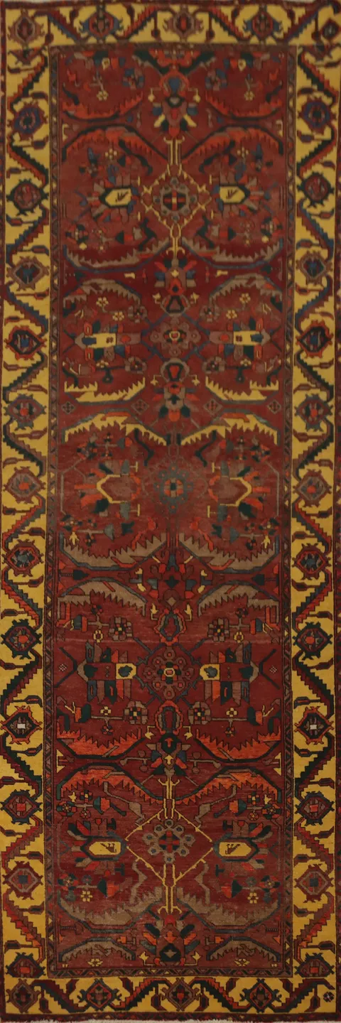 Vintage Wool Heriz Persian Runner Rug 4x12