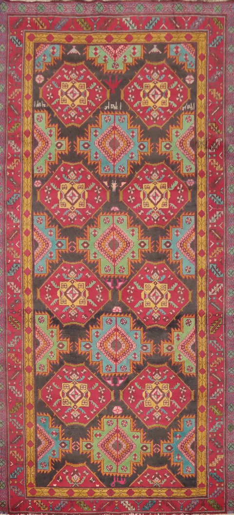 Geometric Ardebil Persian Runner Rug 4x9