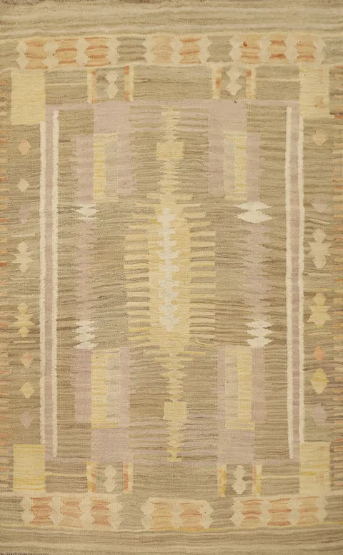 Vegetable Dye Tribal Wool Kilim Handwoven Rug 3x5