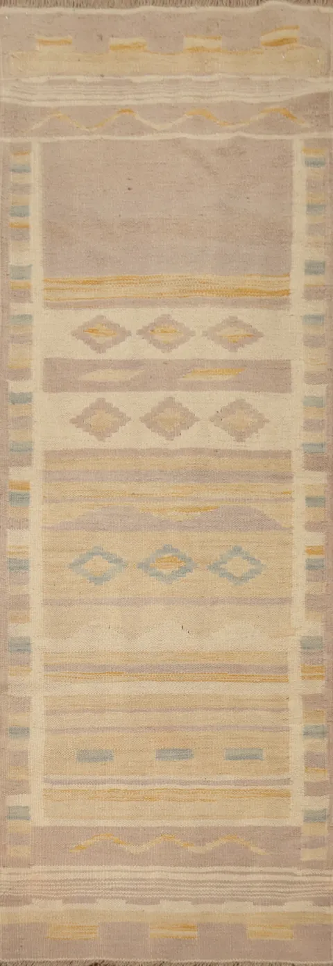 Geometric Kilim Handwoven Runner Rug 2x6