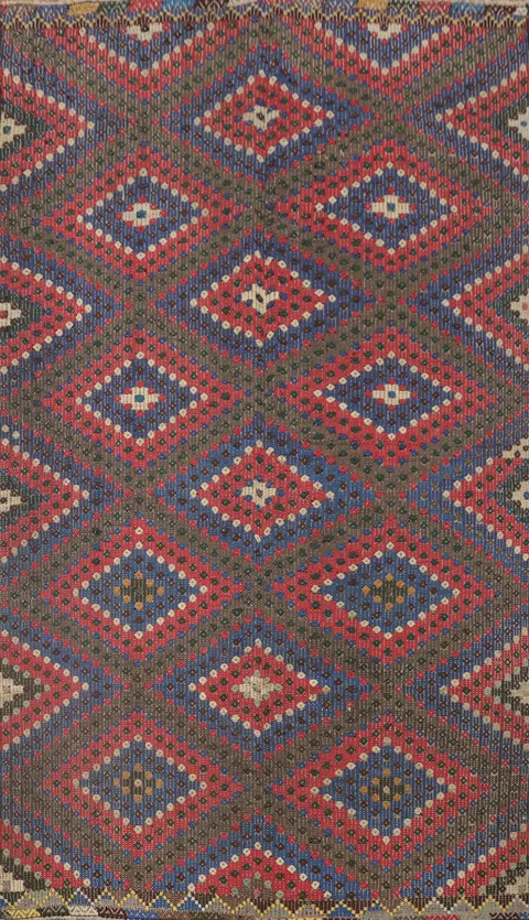 Vegetable Dye Kilim Turkish Area Rug 5x9