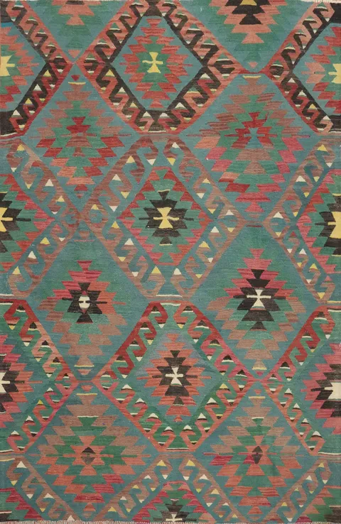 Vegetable Dye Kilim Turkish Rug 5x7