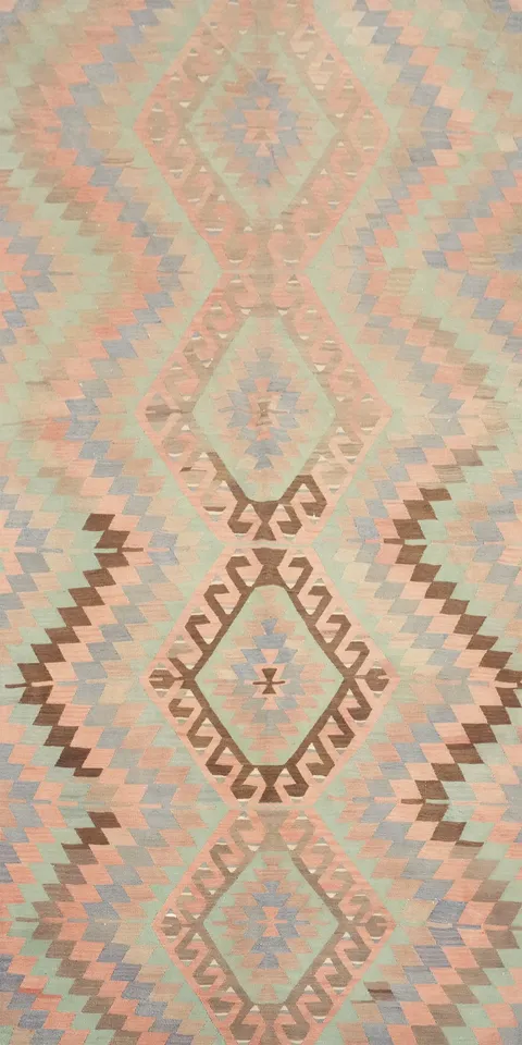 Pastel Diamond Kilim Area Rug 5x10 for a Soft Aesthetic