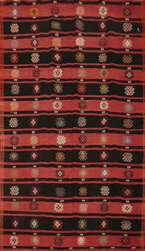 Vegetable Dye Kilim Turkish Area Rug 6x10