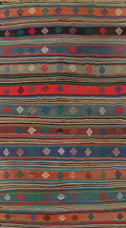 Vegetable Dye Kilim Turkish Area Rug 5x9
