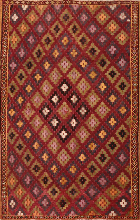 Vegetable Dye Kilim Turkish Rug 5x7