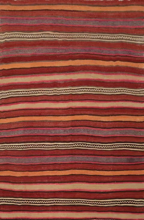Vegetable Dye Kilim Turkish Rug 5x7