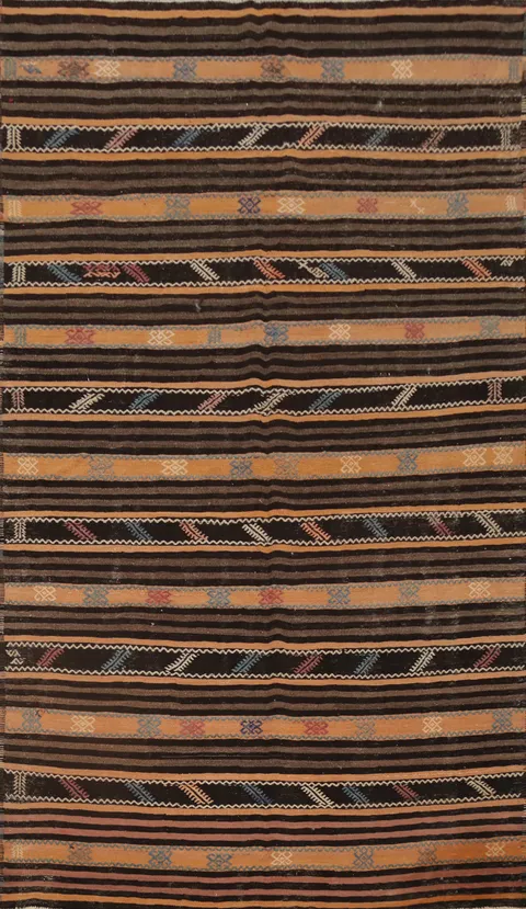 Vegetable Dye Kilim Turkish Area Rug 6x11