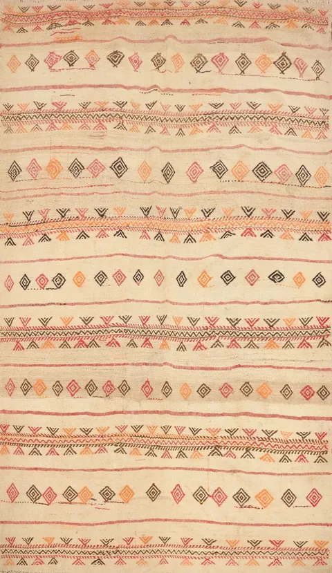 Vegetable Dye Kilim Turkish Area Rug 6x10