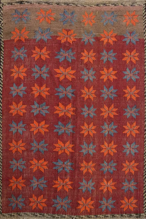 Vegetable Dye Kilim Geometric Wool Rug 5x7