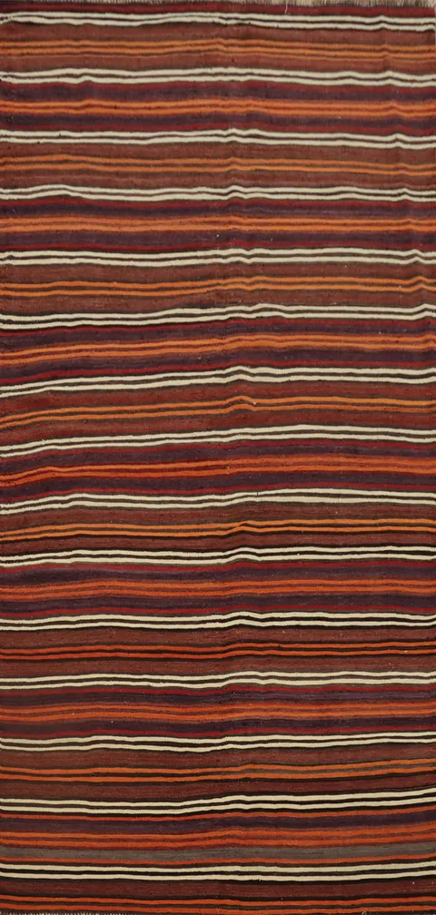 Timeless Elegance: Harmonious Stripes Kilim Area Rug 5x10