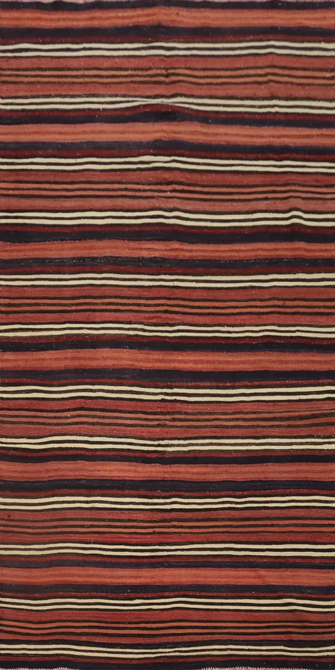 Striped Kilim Area Rug 5x11 for Bold and Vibrant Living Spaces