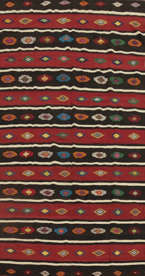 Vegetable Dye Kilim Turkish Area Rug 5x10