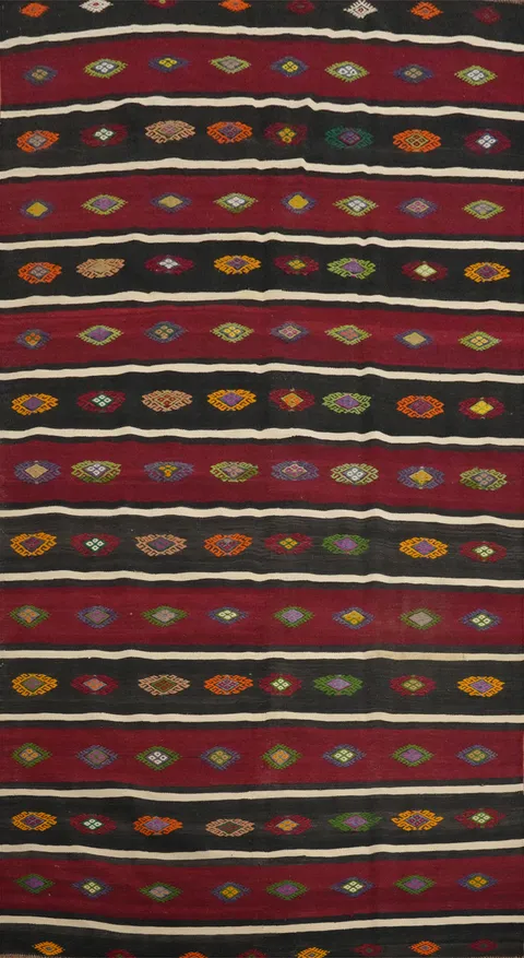 Vegetable Dye Kilim Turkish Area Rug 6x10