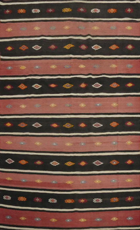 Vegetable Dye Kilim Turkish Area Rug 5x8