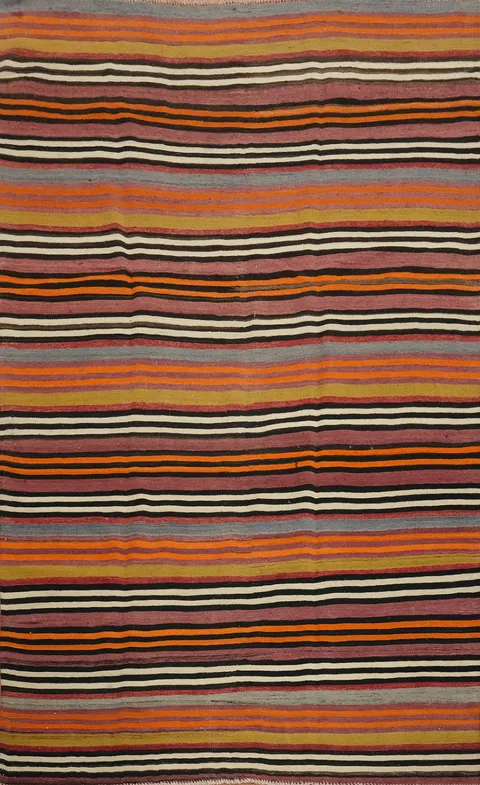 Vegetable Dye Kilim Turkish Area Rug 5x8