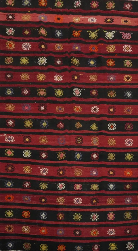 Vegetable Dye Kilim Turkish Area Rug 7x10