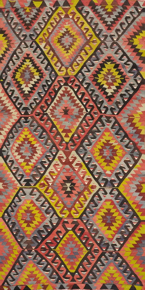 Vegetable Dye Kilim Turkish Area Rug 5x10
