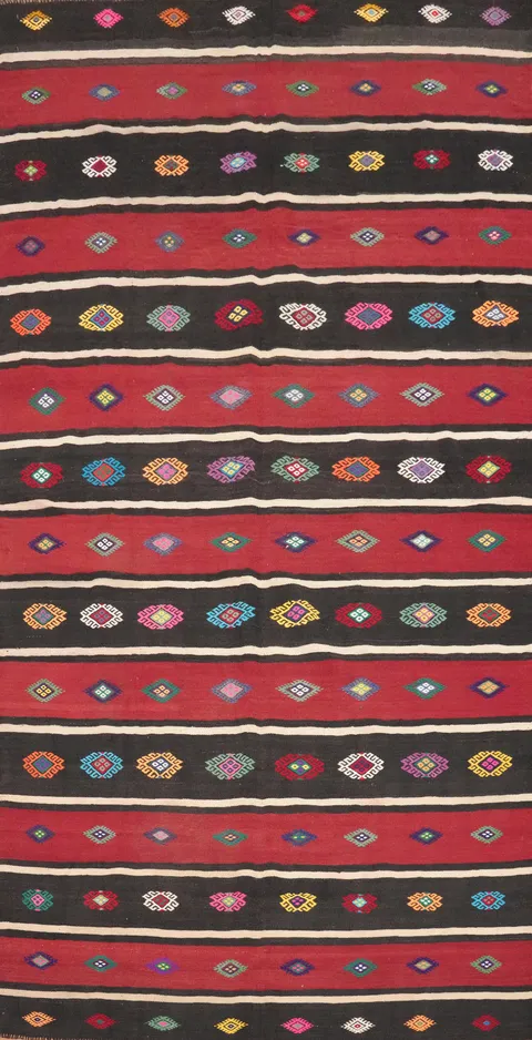 Vegetable Dye Kilim Turkish Area Rug 6x10