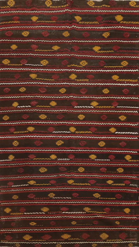 Vegetable Dye Kilim Turkish Area Rug 6x10