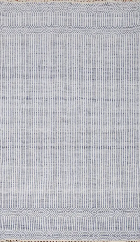 Sophisticated Blue Striped Kilim Area Rug 5x8 to Enhance Your Home Decor